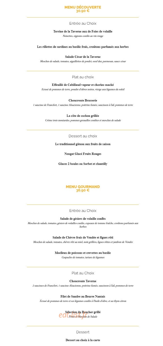 La Taverne — carte page 10