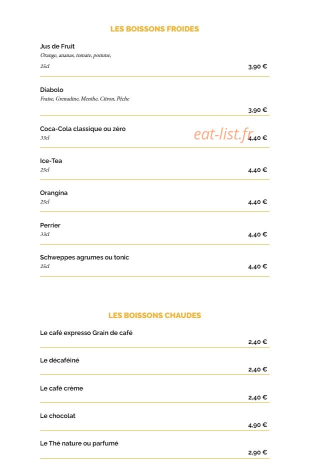 La Taverne — carte page 18
