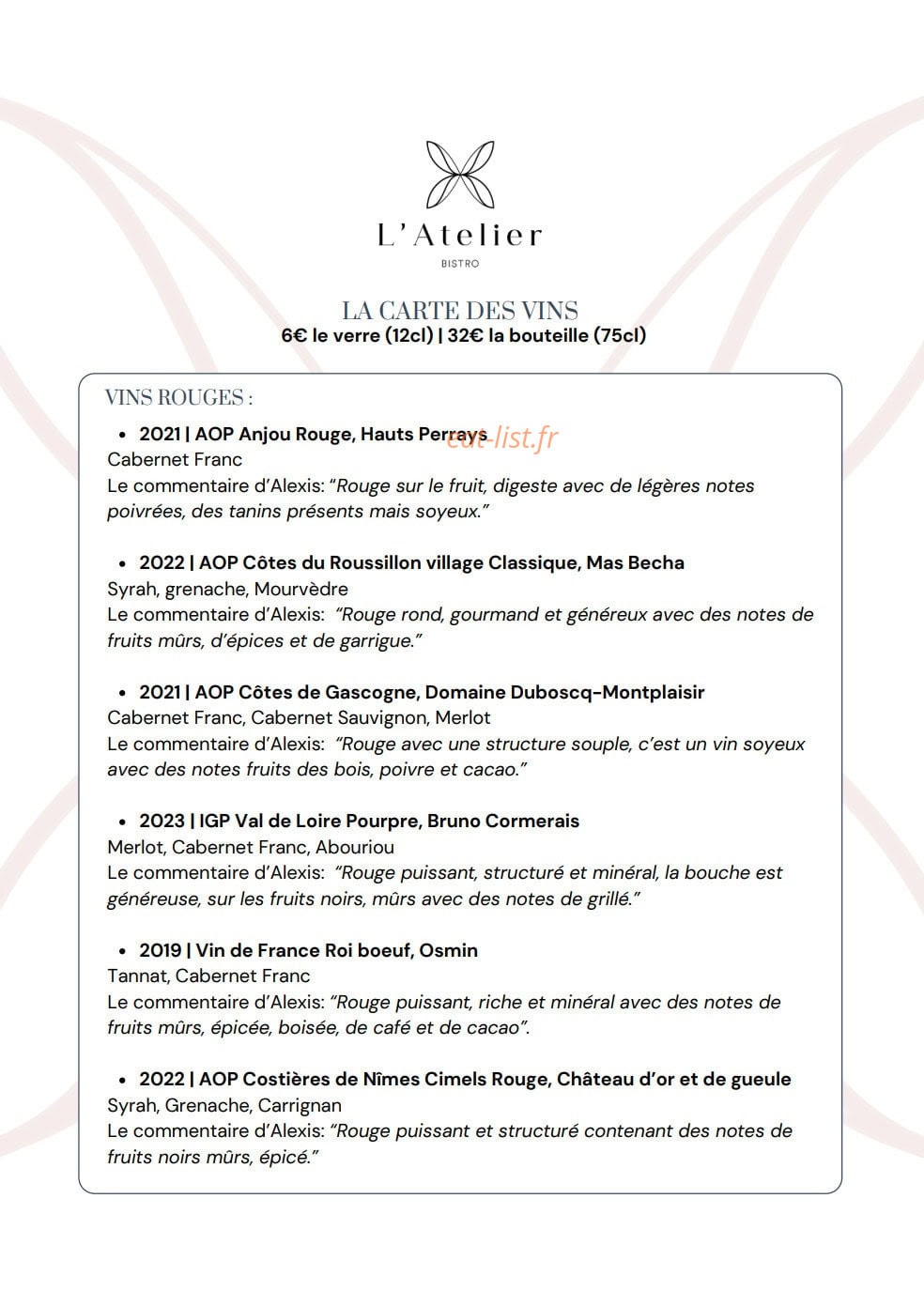L'Atelier — carte page 4