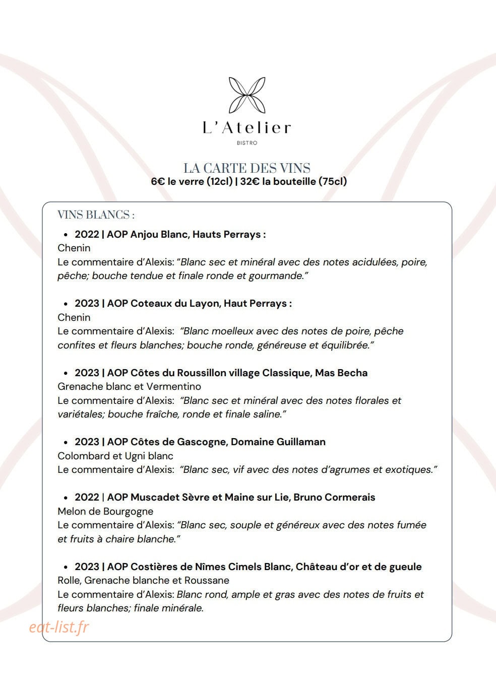 L'Atelier — carte page 3