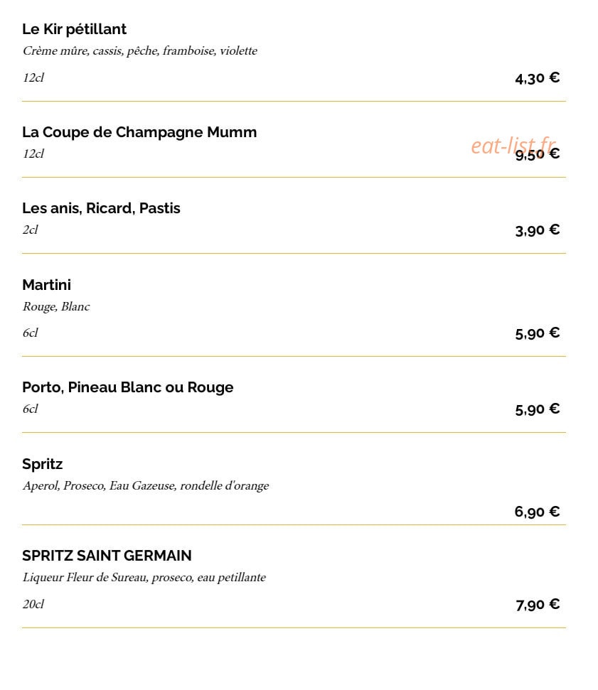 La Taverne — carte page 22