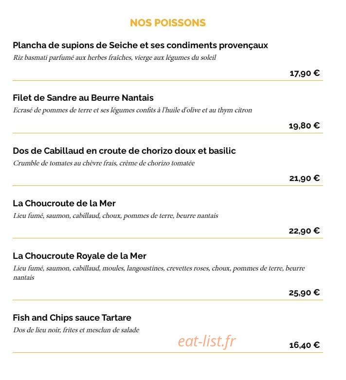 La Taverne — carte page 5