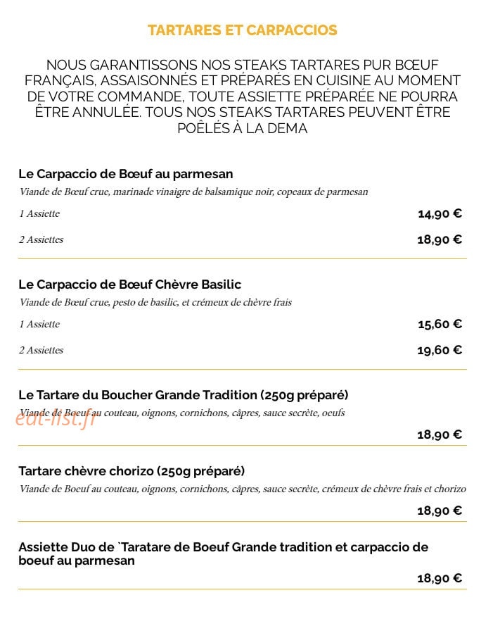 La Taverne — carte page 8