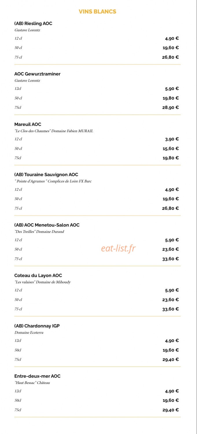 La Taverne — carte page 17