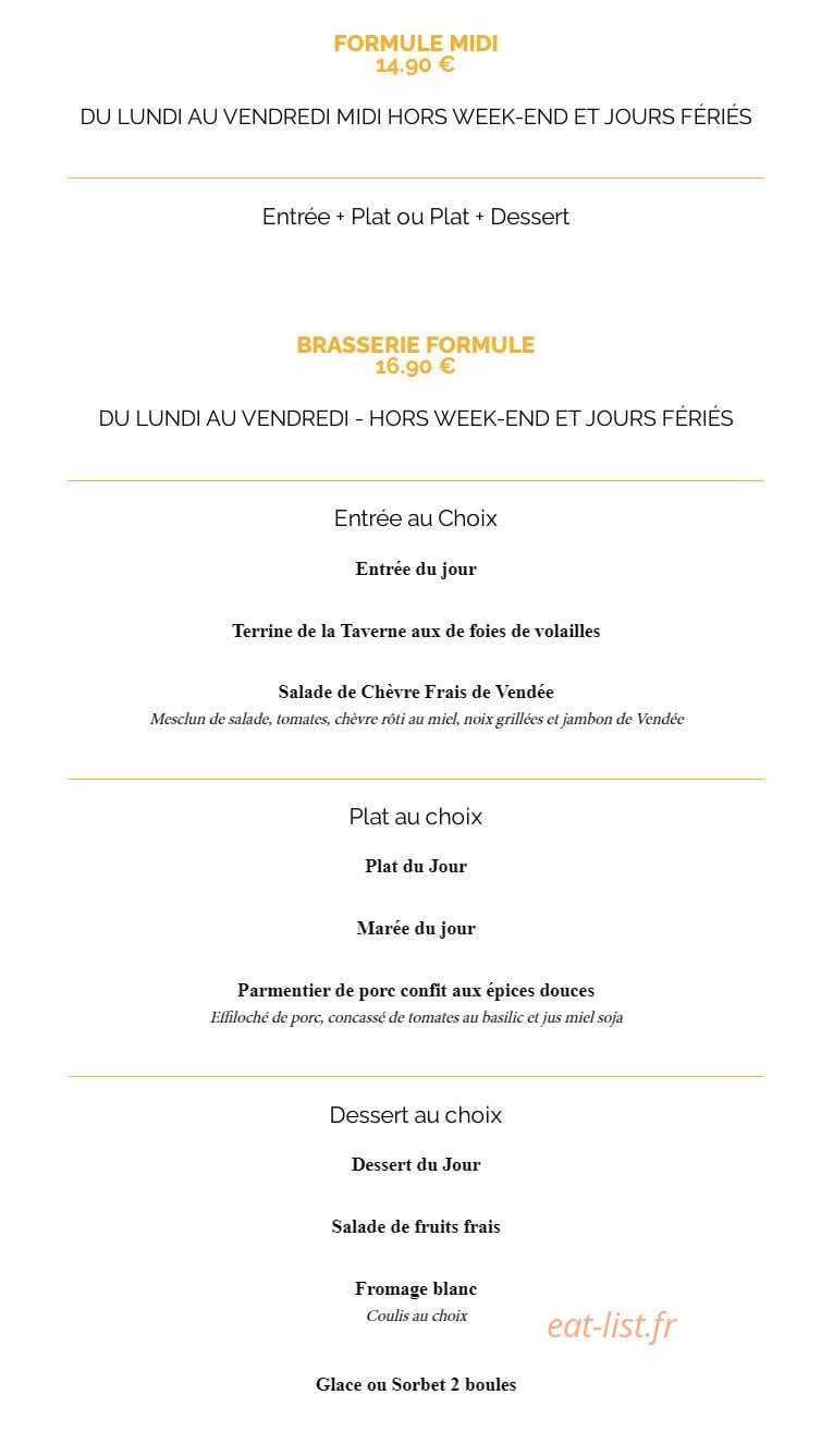 La Taverne — carte page 14