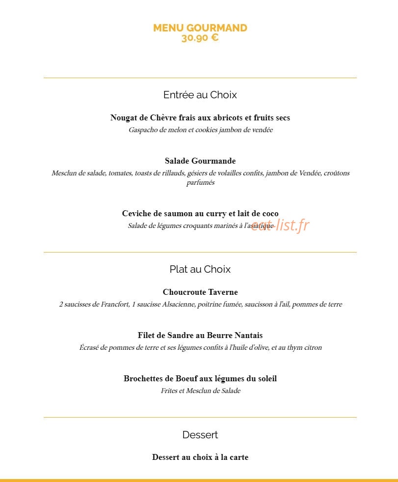 La Taverne — carte page 16