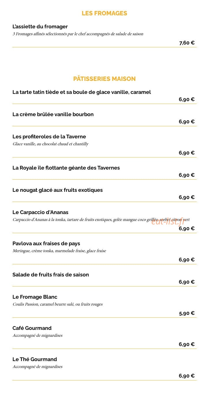 La Taverne — carte page 10