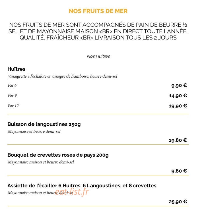 La Taverne — carte page 4