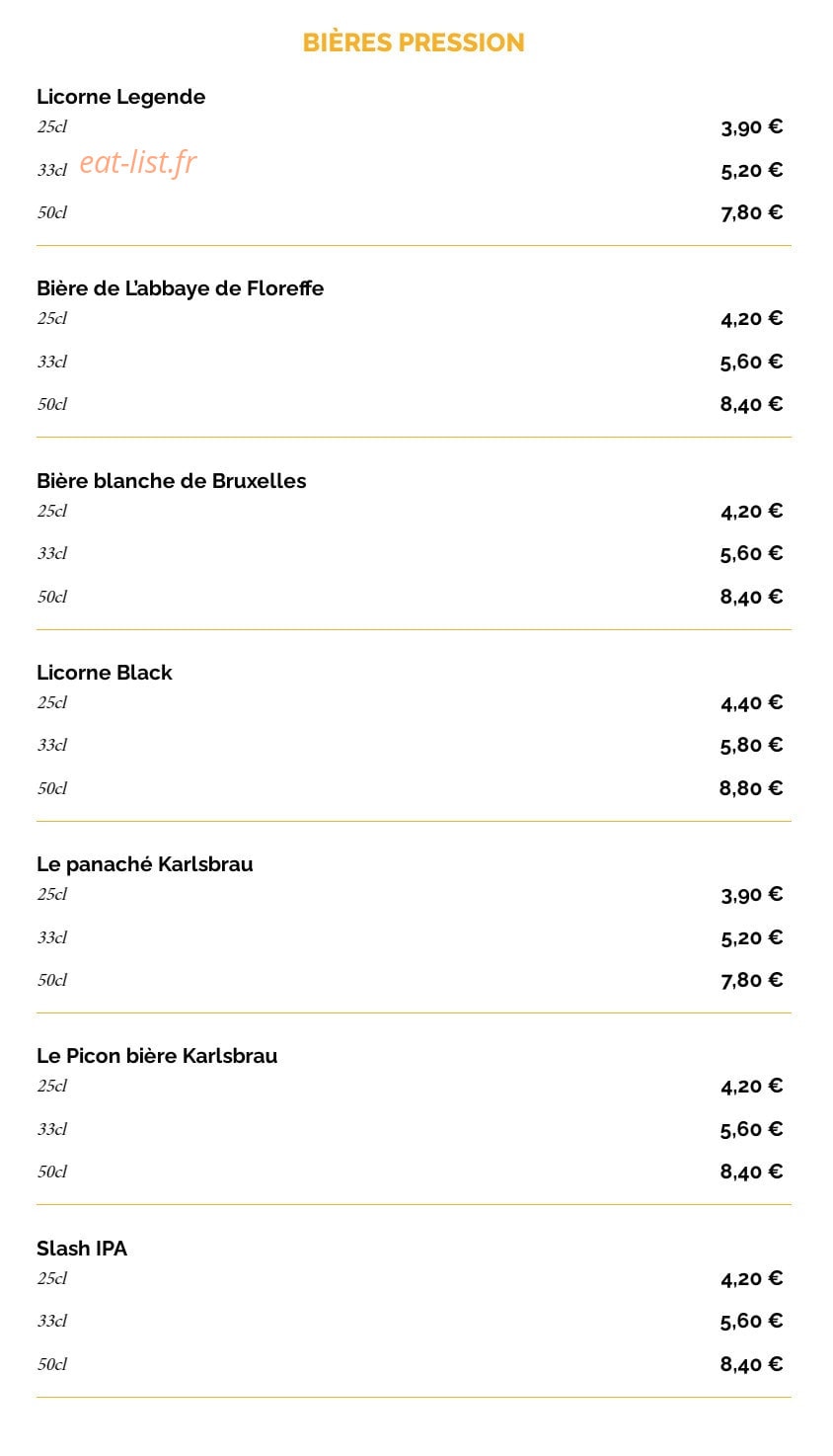 La Taverne — carte page 26