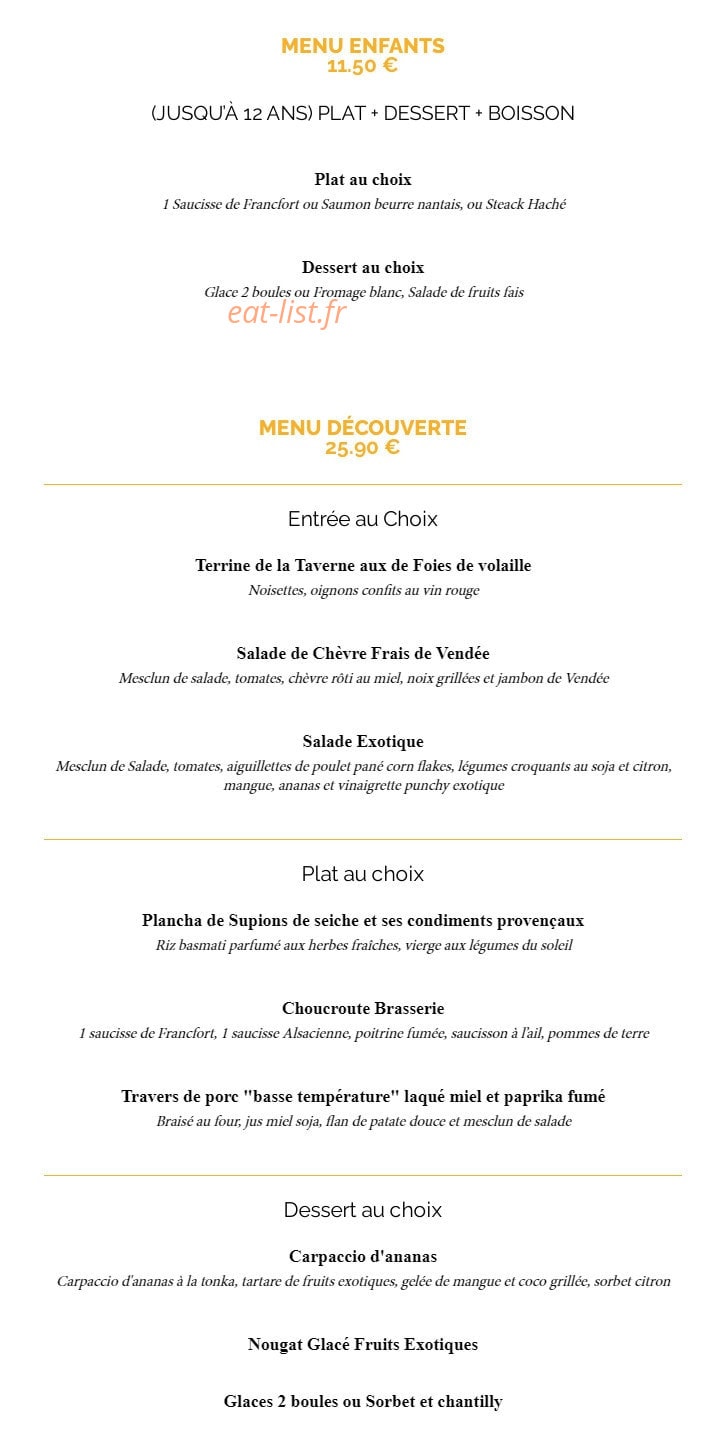 La Taverne — carte page 15