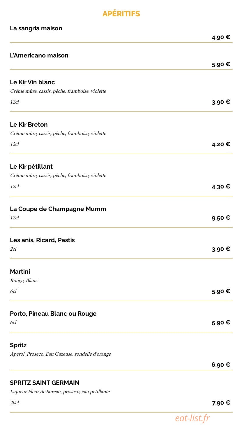 La Taverne — carte page 23