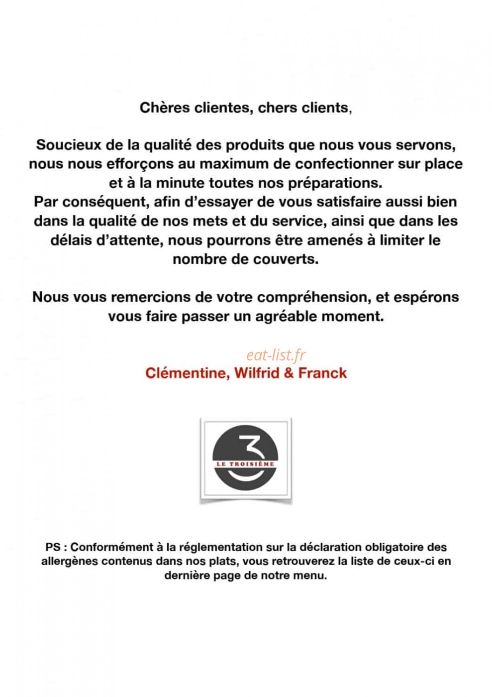 Le Troisieme — carte page 1