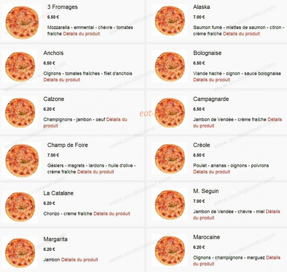 Pizza du Champ de Foire — carte page 2