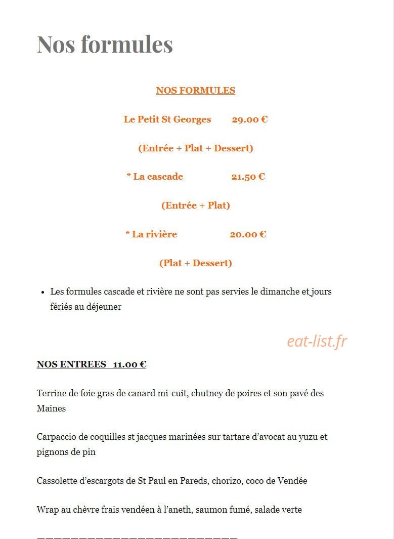 Le Petit St Georges — carte page 2