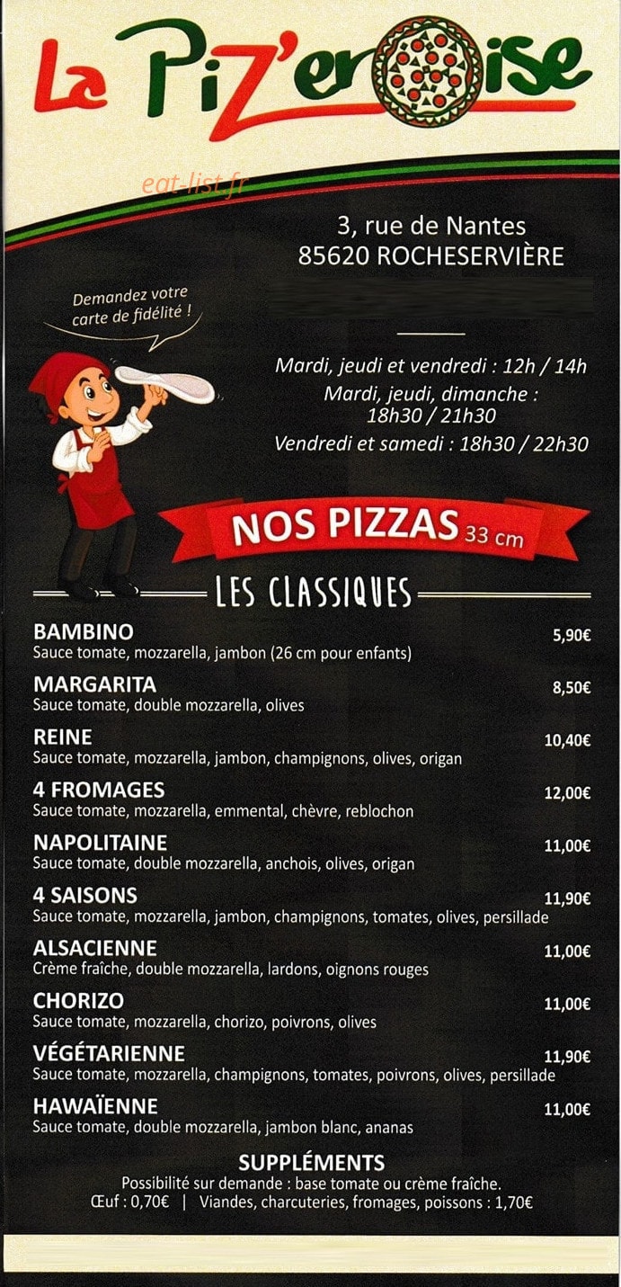 La piz'eroise — carte page 1