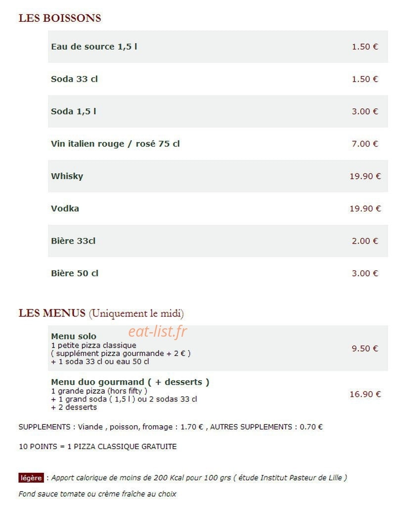 Le Kiosque à Pizzas — carte page 5