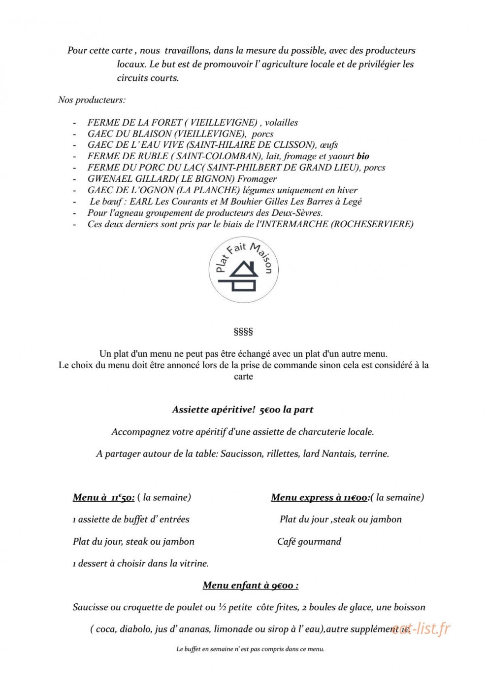 Le Moulin — carte page 1