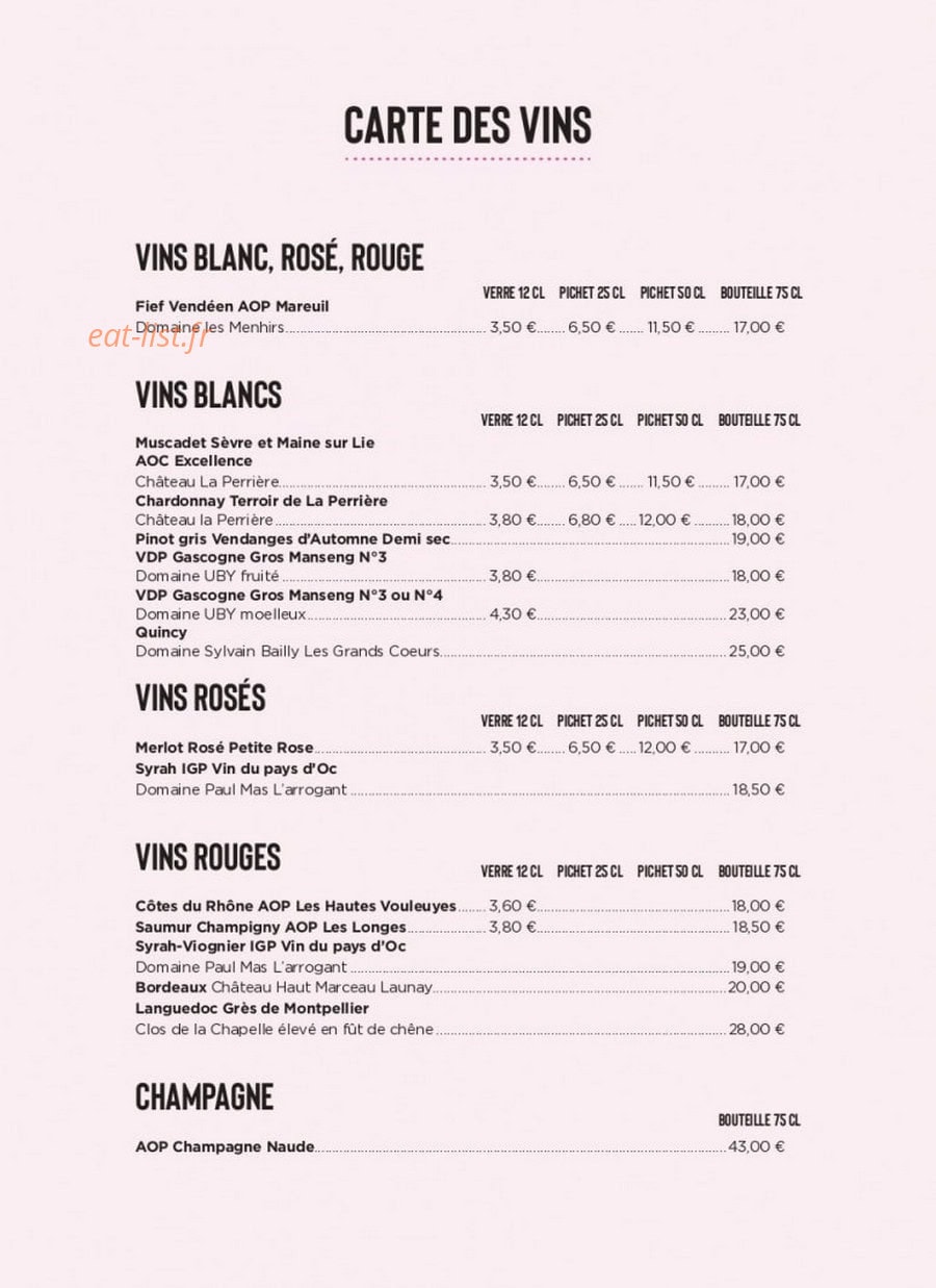 Chez Luisa — carte page 3