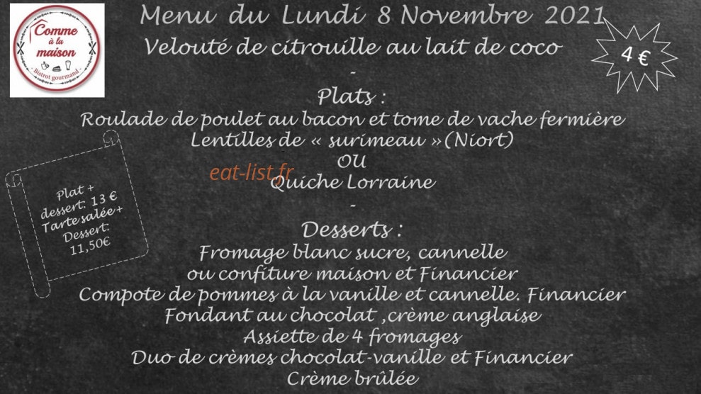 Comme à la maison — carte page 1