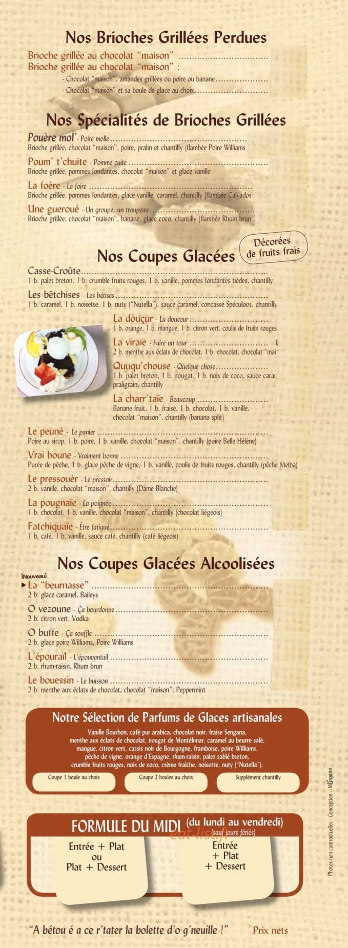Le casse croute — carte page 3