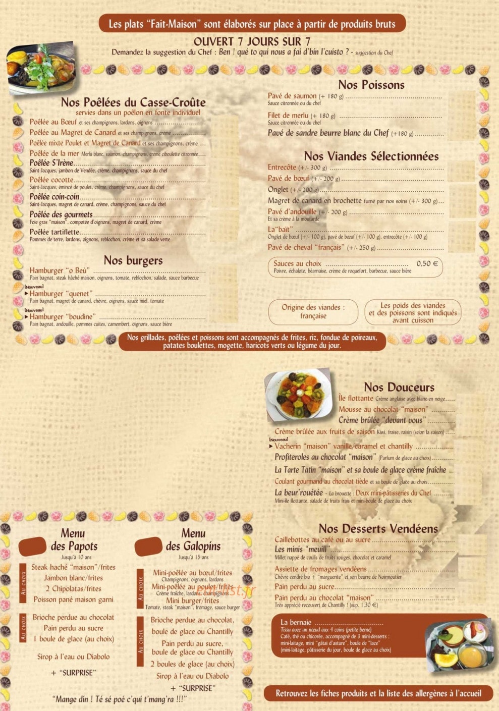 Le casse croute — carte page 1