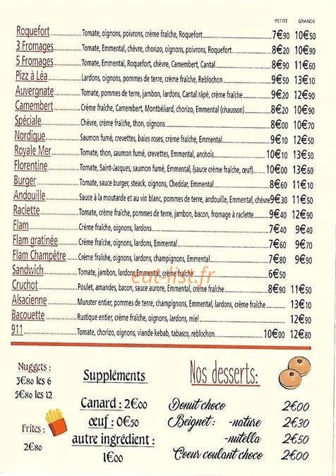 Pizza léa — carte page 4
