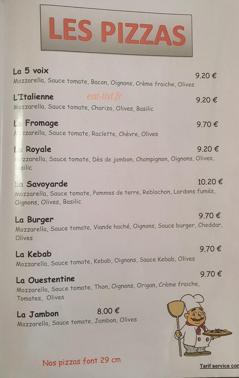 Snack du Lac — carte page 2