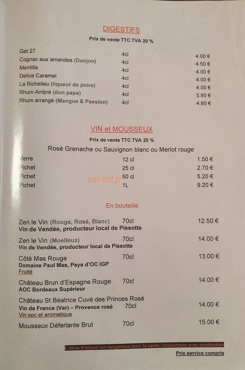 Snack du Lac — carte page 8