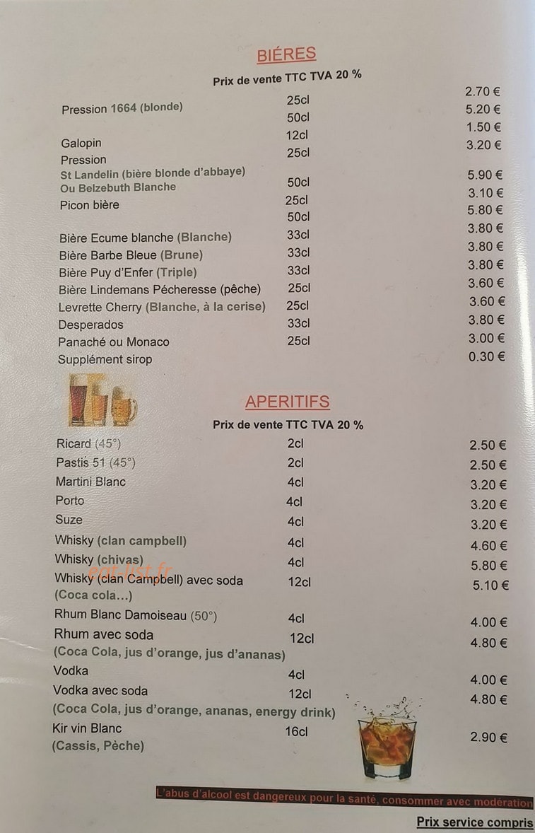 Snack du Lac — carte page 7