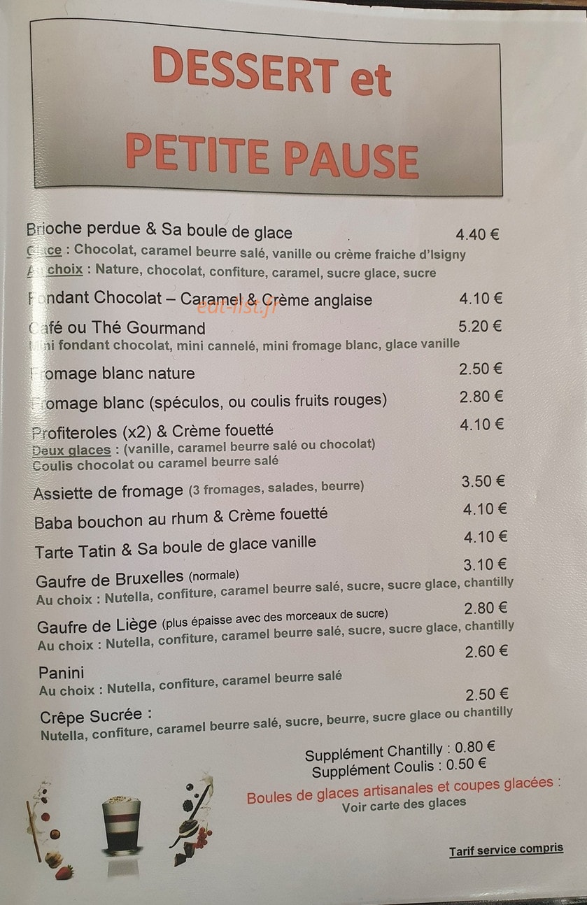 Snack du Lac — carte page 4