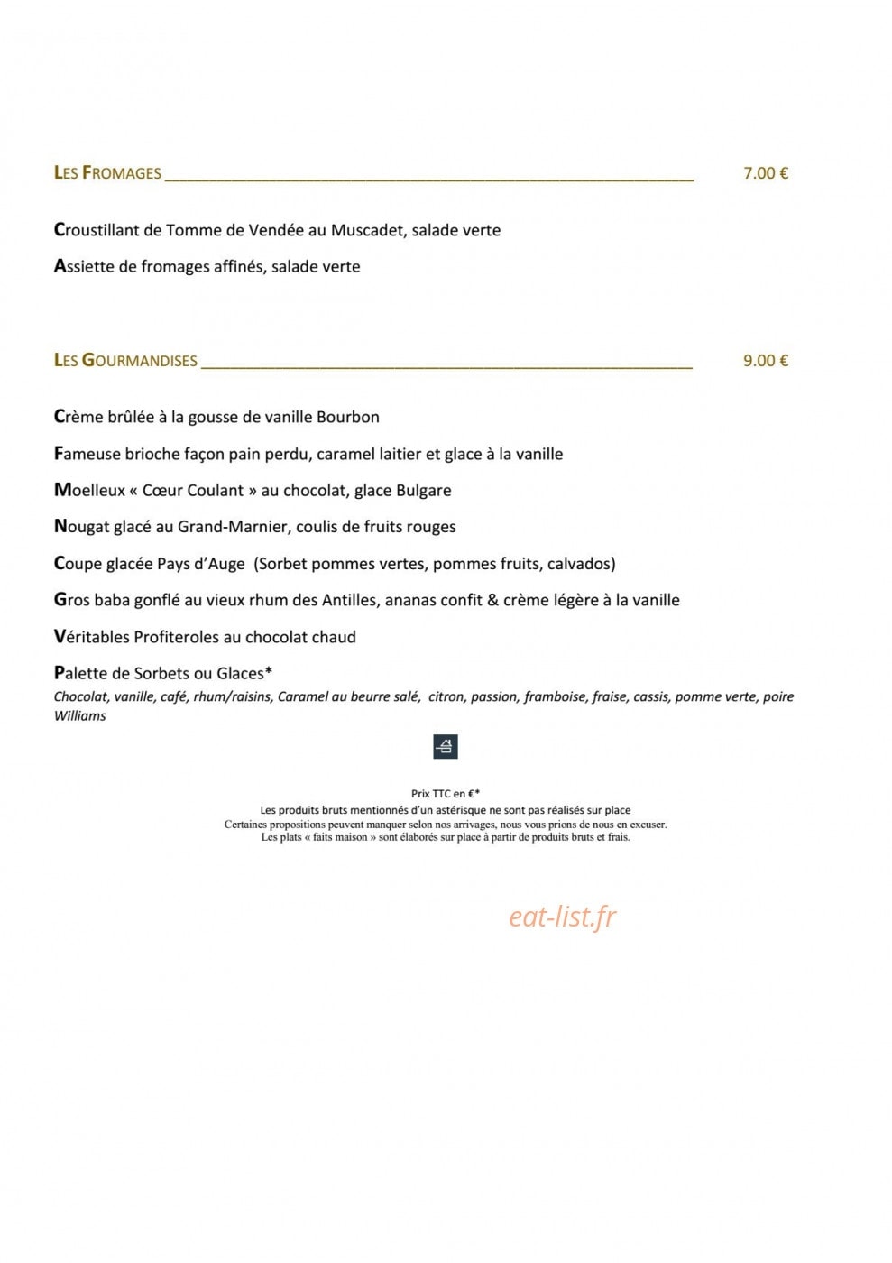 Auberge Mont Mercure — carte page 5