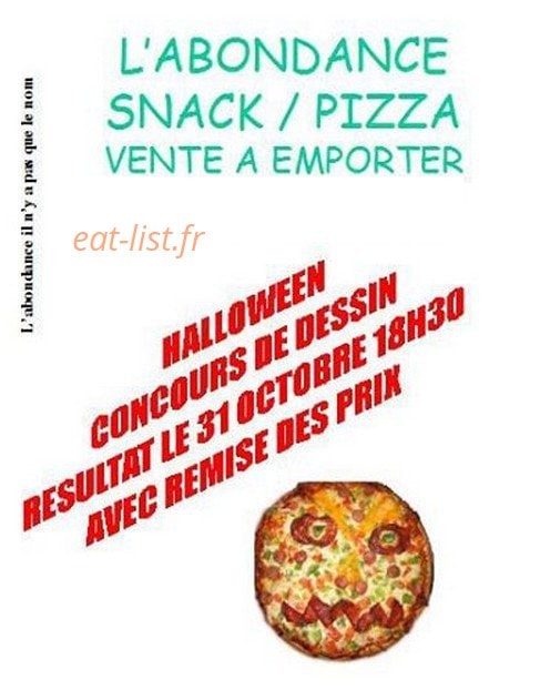 L'abondance Pizza — carte page 1