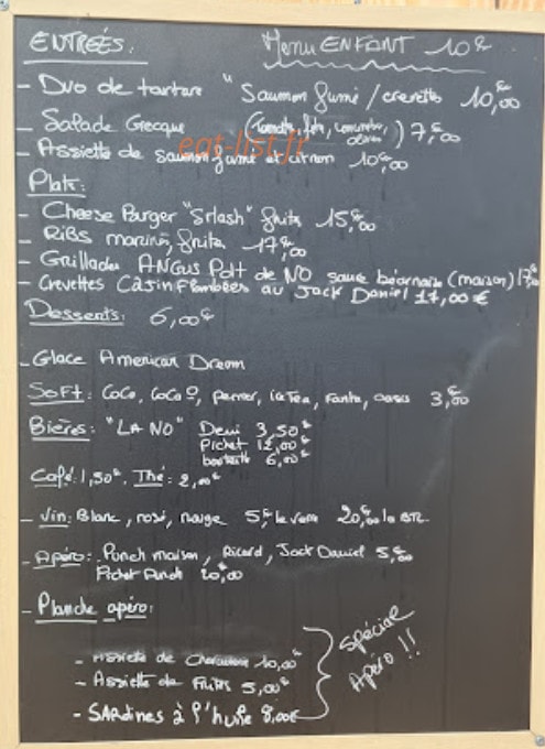 Greaser Dinner — carte page 1