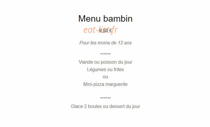 L'Auberge de Moricq — carte page 1