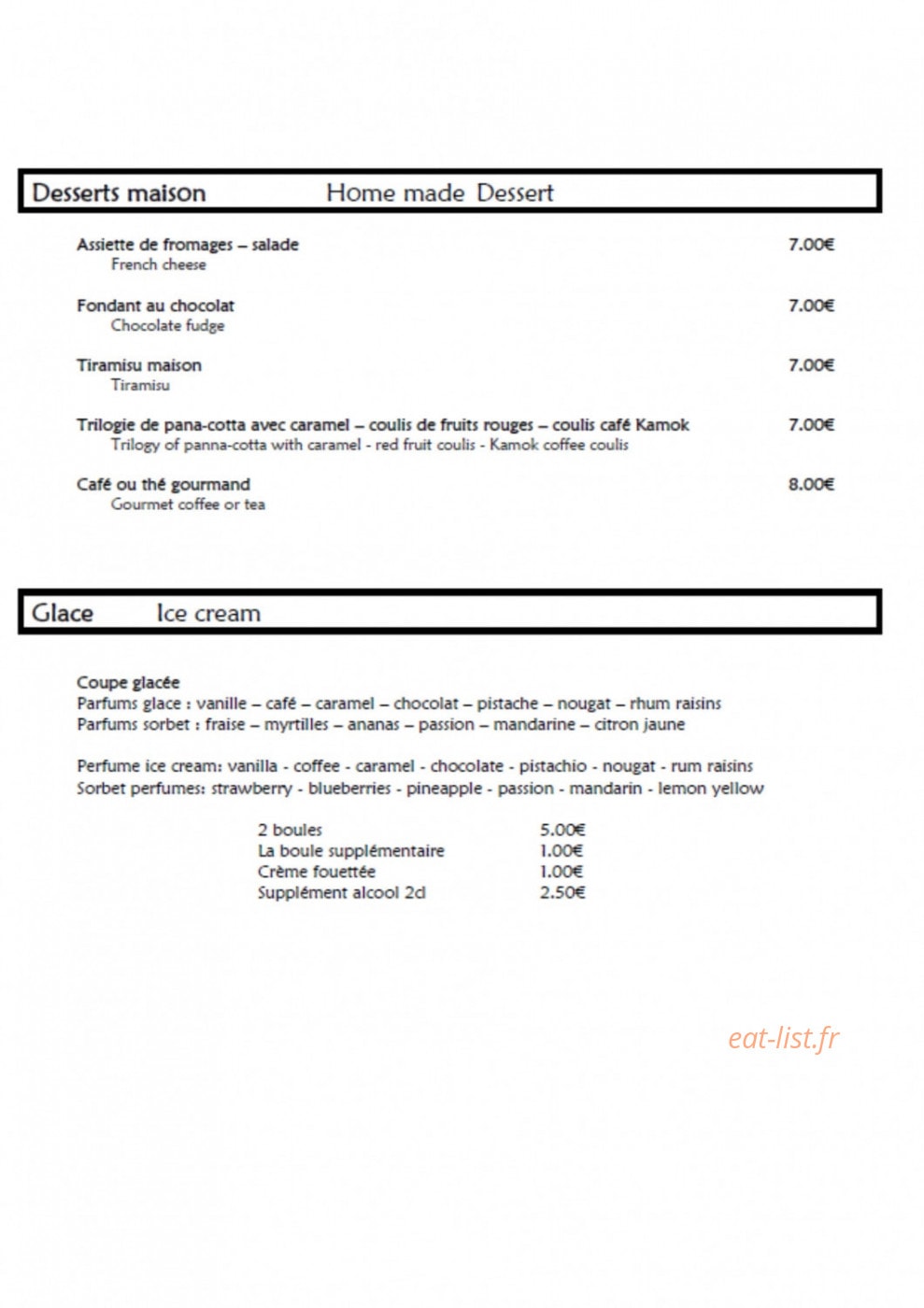 L'Auberge de Moricq — carte page 6