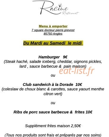 Restaurant Racine — carte page 3