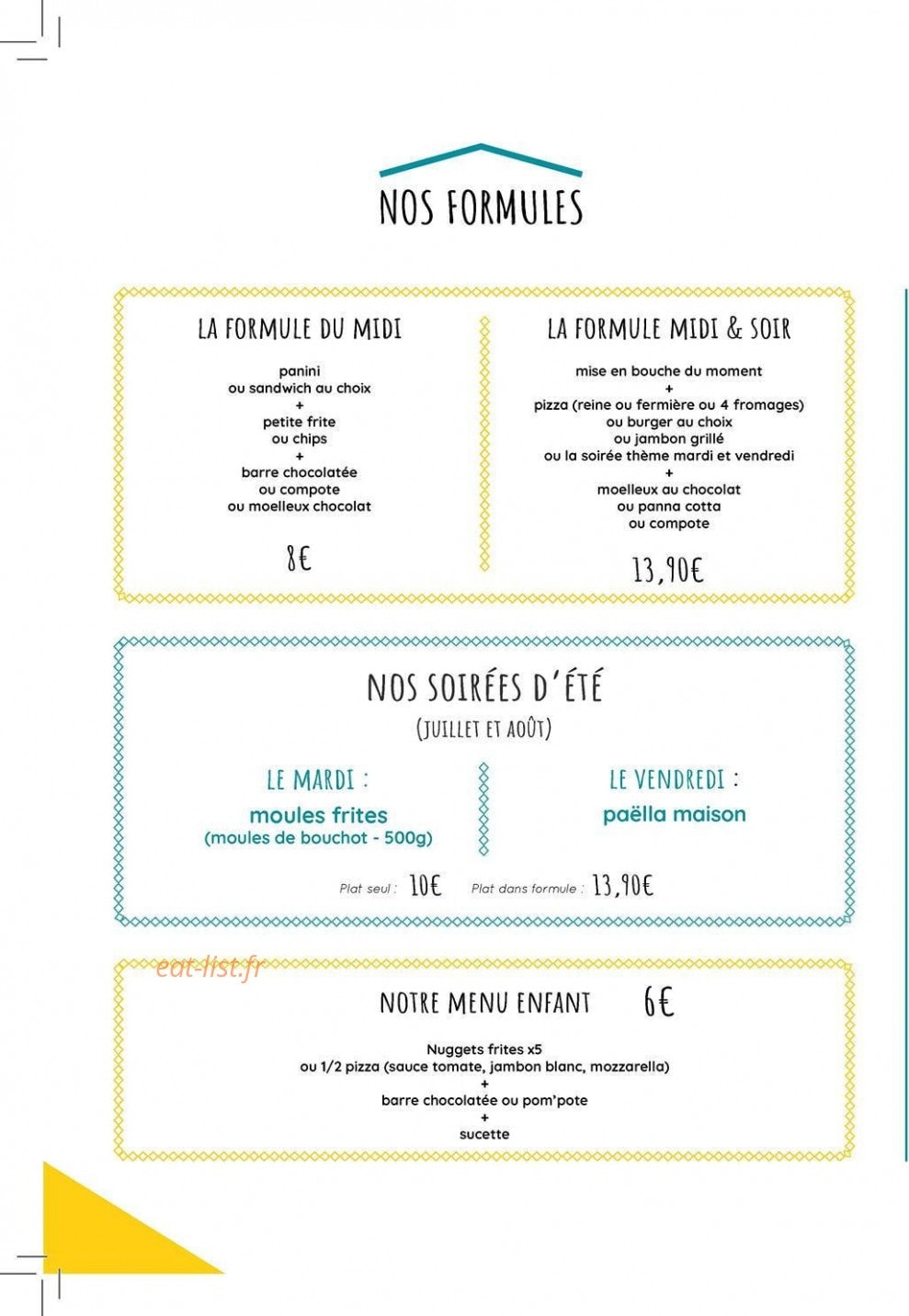 Comme à la Maison — carte page 4