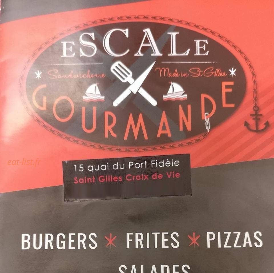 Carte et menu L'escale gourmande Saint Gilles Croix de Vie