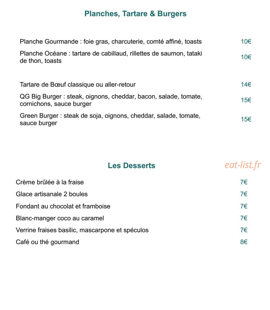 Restaurant Le Qg — carte page 3