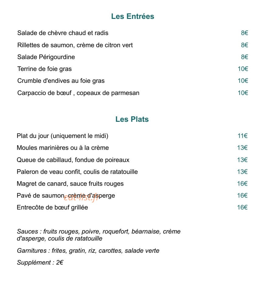 Restaurant Le Qg — carte page 2
