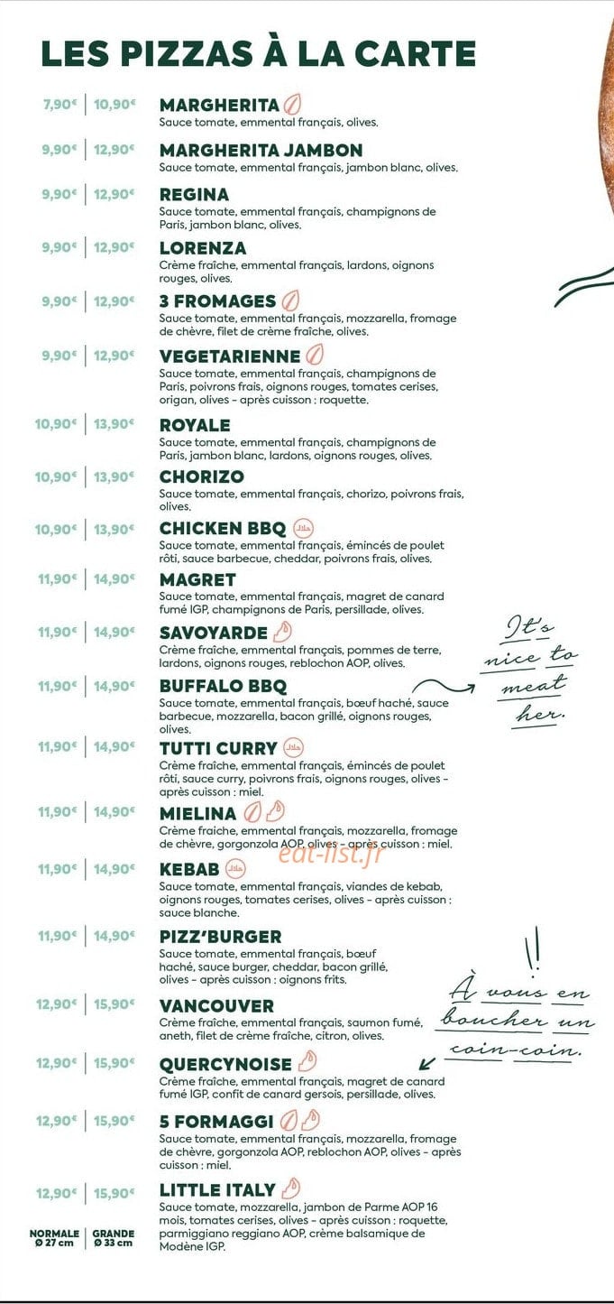 Tutti Pizza — carte page 1