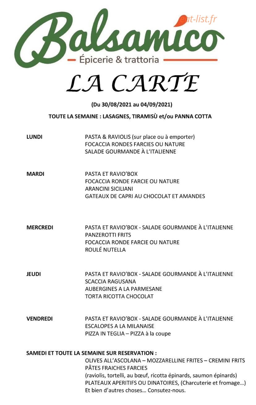 Balsamico — carte page 1