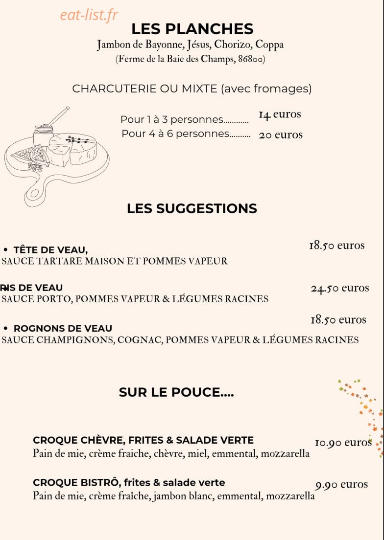 Bistrô des Feuillants — carte page 4