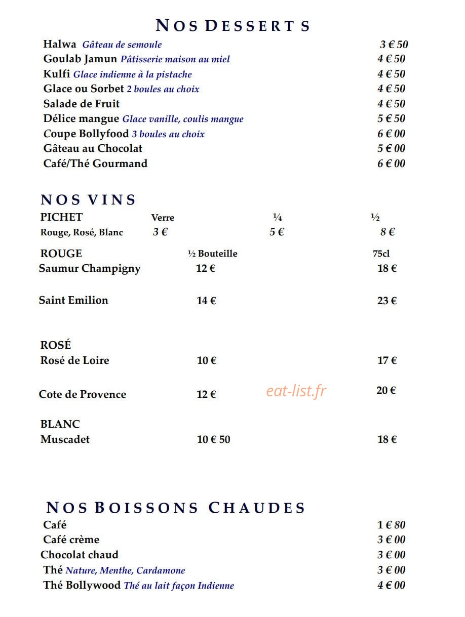 Bolly Food — carte page 8