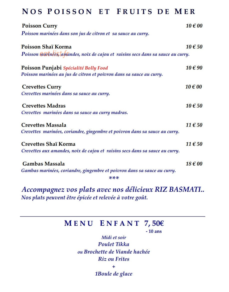 Bolly Food — carte page 6