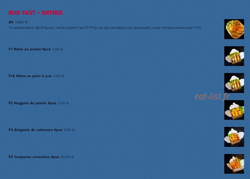 Buffet 86 — carte page 1
