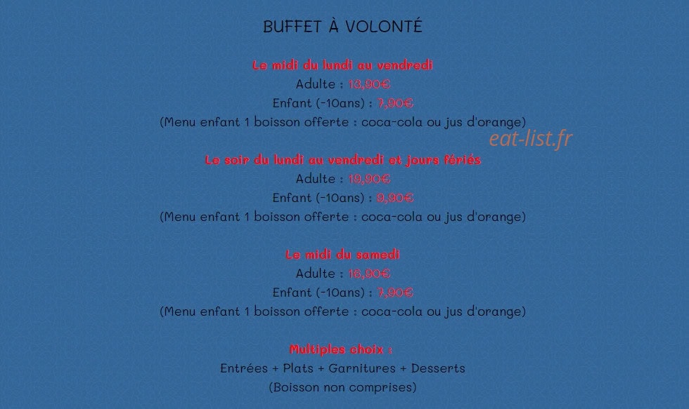 Buffet 86 — carte page 5