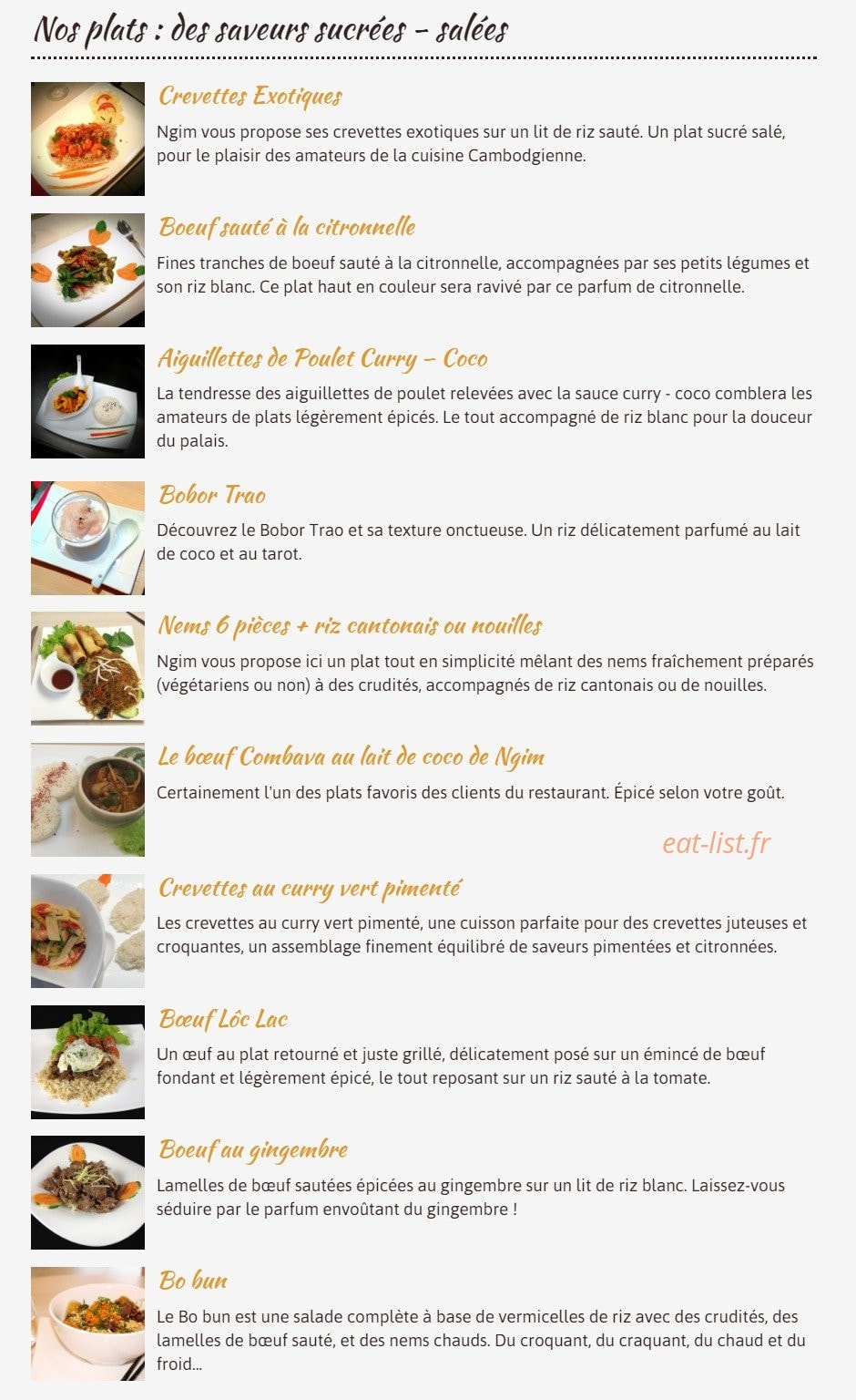 Chez Ngim — carte page 2