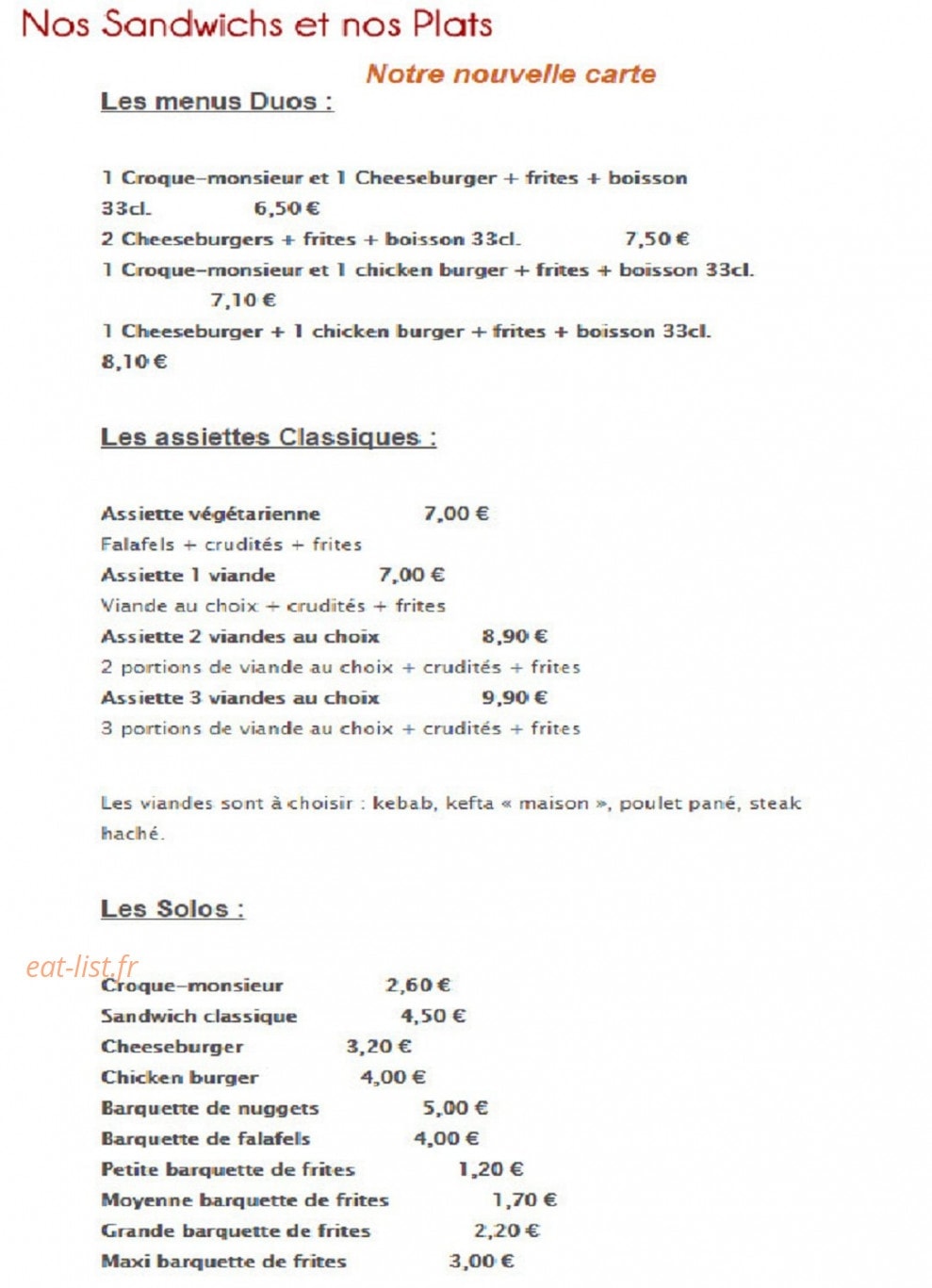 Chez Reza Kebab — carte page 4