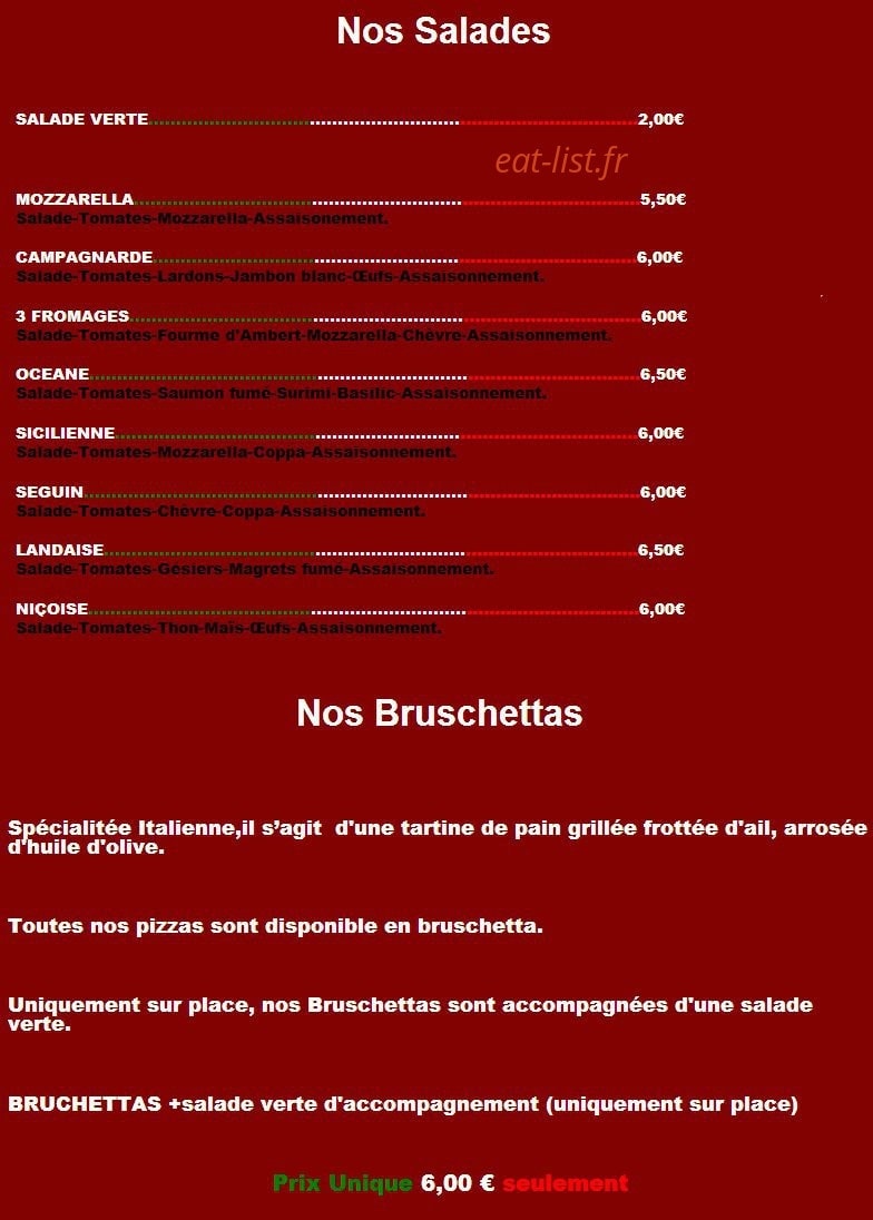 Gourmandizz Pizza — carte page 1